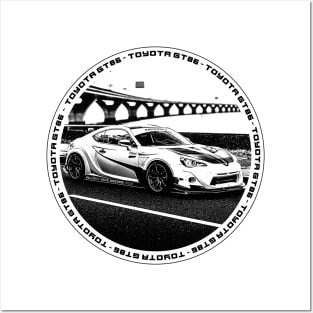 TOYOTA GT86 Black 'N White 4 Posters and Art